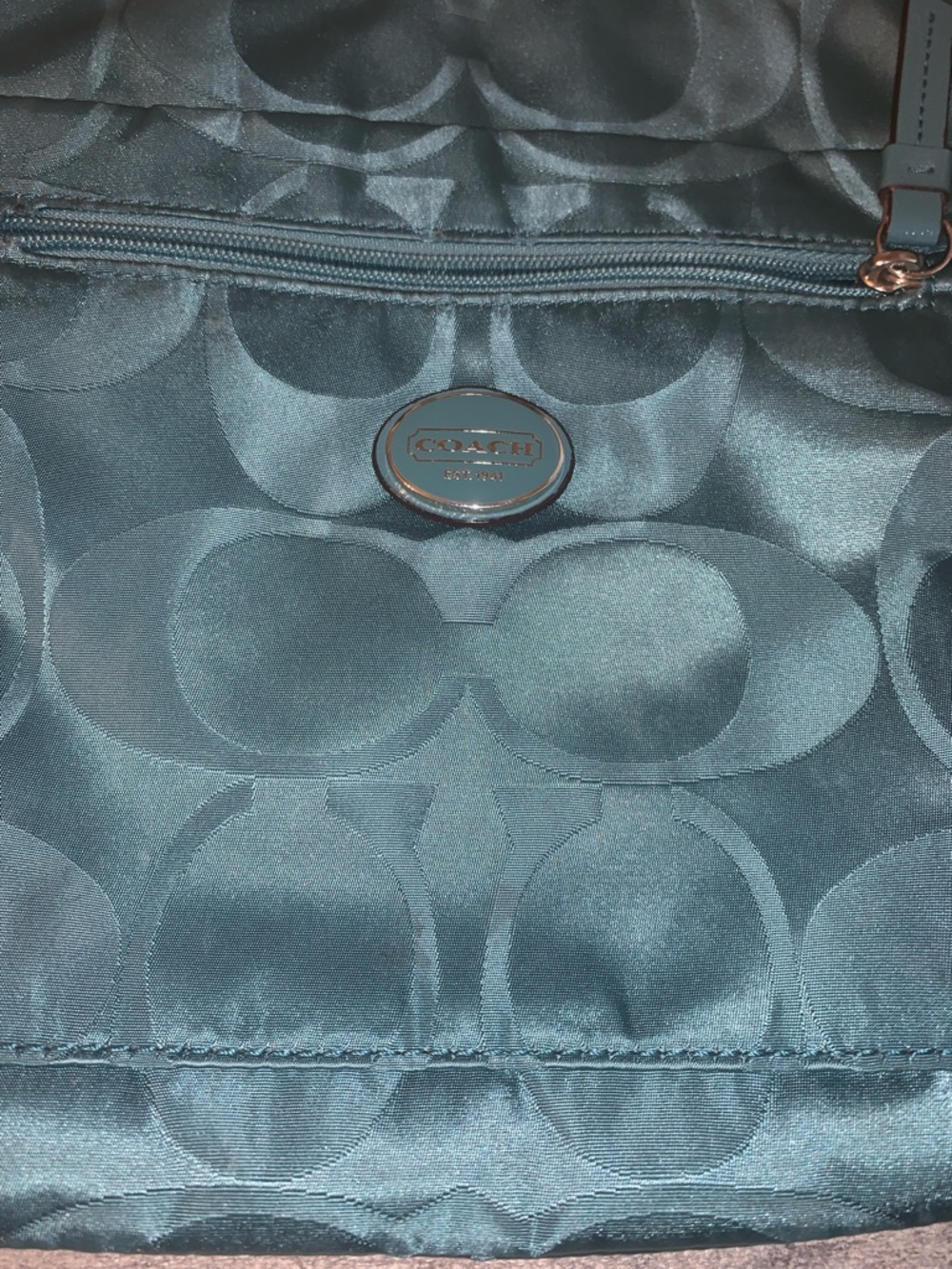 Coach Getaway Signature Nylon Crossbody File Bag in Turquoise - Picture 3 of 10